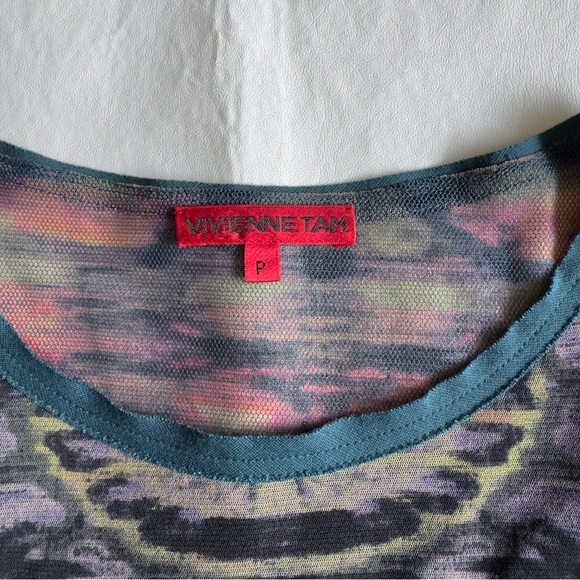 Vintage Vivienne Tam Geometric Print Mesh Dress - Picture 8 of 11